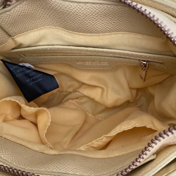 Bebe Satchel Handbag Butter Yellow Logo Structured Purse Y2K Mini Monogram - Picture 4 of 4